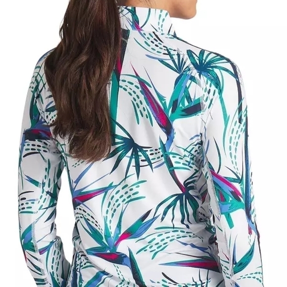 Puma Floral Paradise 1/4 Zip Sweatshirt Golf Athleisure Tennis Size Medium NWT - Picture 11 of 11